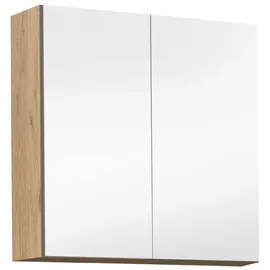 mokebo Bad Spiegelschrank Die Badenixe Bad-Hängeschrank mit Spiegel in Eiche-Schwarz in 71x70x23 HxBxT in cm