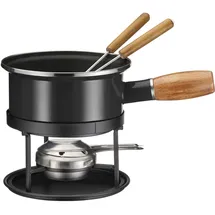 Mäser 935481 Käsefondue schwarz Emaille für 2, Fondue Set für Zwei Personen, Edelstahl