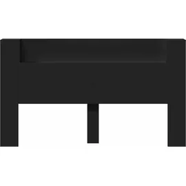 vidaXL Kopfteil mit Regal Schwarz 180 x 16,5 x 103,5 cm Holzwerkstoff