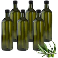 Mikken 6x Ölflasche 750 ml mit Ausgiesser grün/braune Ölspender