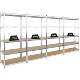 Proregal Mega Deal 4x Schwerlastregal Giant Ragnar HxBxT 200 x 100 x 50 cm Fachlast 175 kg Verzinkt