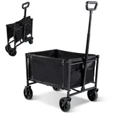 Clanmacy Bollerwagen Faltbar Bollerwagen Handwagen Transportwagen Camping Einkaufen Strand schwarz