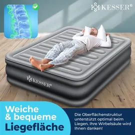 Kesser KESSER® Aufblasbare Matratze Luftbett mit eingebauter elektrischer Pumpe integrierte erhöhte aufblasbare Matratze für Übernachtungsgäste mit Aufbewahrungstasche