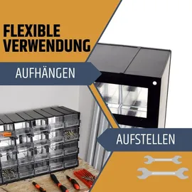 GarPet Kleinteilemagazin Kunststoff 24 Fach schwarz