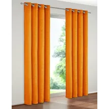 Wirth Vorhang Holmsund 288g/qm (1 St), Ösen, blickdicht, Chenille goldfarben|orange 172 cm x 160 cm