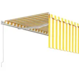 vidaXL Markise Manuell Einziehbar mit Rollo 4x3 m Gelb & Weiß