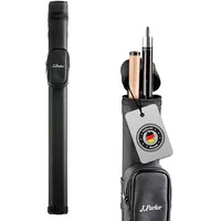 J. Parker Billardköcher – Tasche für 2-TLG. Pool- & Snooker-Queue, 85 cm, schwarz, ovales Gehäuse, mit Zubehörtasche und Tragegurt, robuster Kunstleder-Köcher für Queue-Schutz