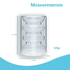 Intirilife Doppelwandiges Teeglas 0,19 l 4-tlg.