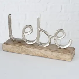 Boltze Dekoaufsteller Jillien Schriftzug Aluminium Mango 3er Set