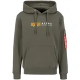 Alpha Industries Alpha Label Hoody Kapuzensweat für Herren Dark Olive