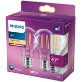 Philips LED Classic E27 4.3W 470lm, klar, Warmweiß