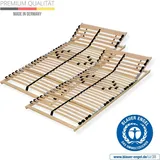Verstellbarer Lattenrost 160x200, 7 Zonen, 28 flexible Leisten, 2x Lattenrost 80x200, hergestellt in Deutschland, Rahmen aus stabilem Buchenhoz, bi...