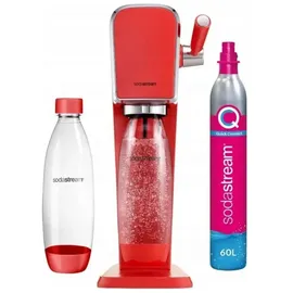 Sodastream Art mandarin red + Kunststoffflasche + CO2-Zylinder