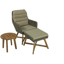 deluke Gartenstuhl TOKIO Beistelltisch Akazie, Braun, 85x65x95cm Gartenstuhl-Set Gartenmöbel Set Garten Loungegruppe