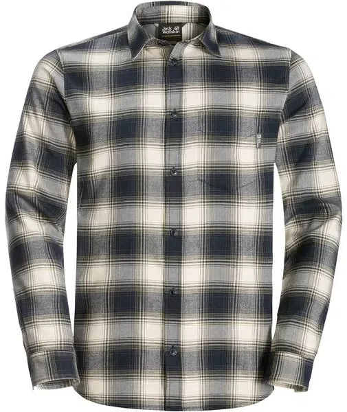 JACK WOLFSKIN Herren Hemd WANDERWEG SHIRT M, Night Blue Checks, L