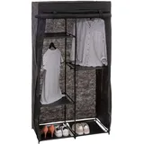 5 five simply smart 5five – Modularer schwarzer Kleiderschrank – B 88 x T 46 x H 169 cm – Metallrahmen, 5 Einlegeböden, Kleiderstange – Für Schlafzimmer, Ankleidezimmer