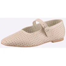 Heine Ballerina HEINE, Damen, Gr. 35, taupe, Glattleder, Leder, Rindsleder, Schuhe Ballerina