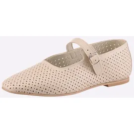 Heine Ballerina HEINE, Damen, Gr. 35, taupe, Glattleder, Leder, Rindsleder, Schuhe Ballerina