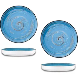 Wilmax SPIRAL Gourmetteller 2er-Set, 23 cm, originelle Form, kratzfest, modernes Design, handpoliertes Porzellan, ideal für Haushalt und Restaurants