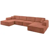 altdecor Wohnlandschaft IREA-U2-v3 - 386x165x77 cm Apricot