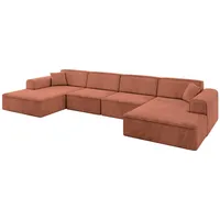 altdecor Wohnlandschaft IREA-U2-v3 - 386x165x77 cm Apricot
