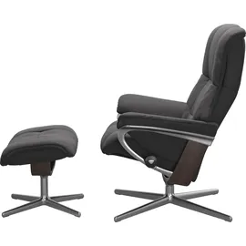 Stressless Stressless® »Mayfair« Set, Relaxsessel mit Hocker, mit Hocker, mit Cross Base, Größe S, M & L, Holzakzent Wenge grau