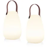 smartwares - 2er set Akku led Tischleuchten für außen & innen mit rgb, h: 21cm