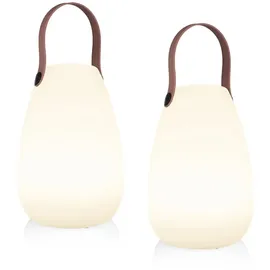 smartwares - 2er set Akku led Tischleuchten für außen & innen mit rgb, h: 21cm
