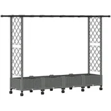vidaXL Hochbeet mit Rankgitter und Dach 203 x 40 x 127 cm Hellgrau