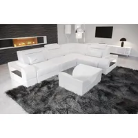 Sofa Dreams Ecksofa Ledercouch Sofa Trivento L Form kurz Leder Sofa weiß