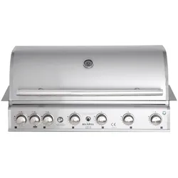 Hochwertiger Edelstahl Einbau Gas-Grill 6 Brenner mit Backburner und Air System: TOP-LINE - ALL'GRILL CHEF XL - BUILT-IN Variante