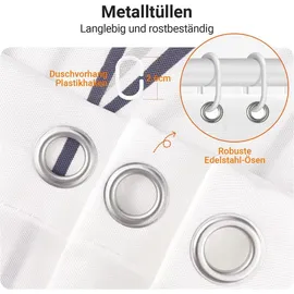 lerores Duschvorhang Weizenohr 240 x 200 cm antischimmel wasserabweisend