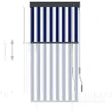 vidaXL Außenrollo 80 x 250 cm Blau und Weiß