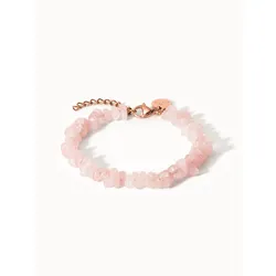 PURELEI Rosenquarz Armband, verstellbare Länge