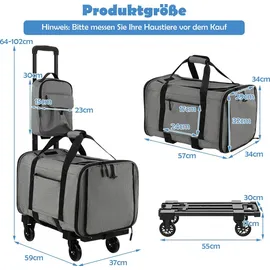 Costway Mobile Transportbox 0,37 m Grau