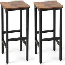 Costway Barhocker 71,5 cm Vintage 2er Set Braun