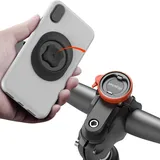 sincetop Universal Fahrrad Handyhalterung, Aluminium Lenker Stengel Kappe Handyhalter für Mountain- und Rennräder, Schnellspannclip für MTB Lenkerklemme 【Serie C - 1. Gen】 Orange