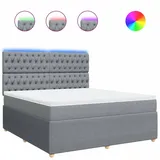 vidaXL Boxspringbett 180 x 200 cm Hellgrau