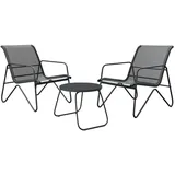 Mirjan24 Gartenset, Anthrazit, Metall, 3-Sitzer, rund, Gartenmöbel, Gartenmöbel-Sets