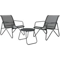 Mirjan24 Gartenset, Anthrazit, Metall, 3-Sitzer, rund, Gartenmöbel, Gartenmöbel-Sets
