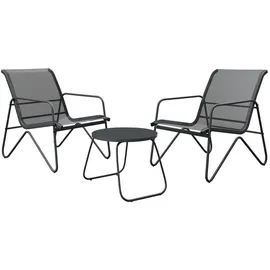 Mirjan24 Gartenset, Anthrazit, Metall, 3-Sitzer, rund, Gartenmöbel, Gartenmöbel-Sets