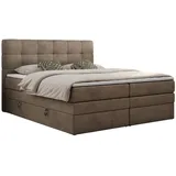 MKS Meble MKS Boxspringbett Braun Textil, 2-Sitzer, H4, Rechteckig, 180x200, cm, Schlafzimmer, Betten, Boxspringbetten