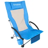 KingCamp Strand Liege Stuhl Hoch Lehne Camping Klapp Falt Sessel Niedrig 136 kg Farbe: Royal Blue