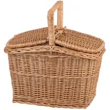 e-wicker 24 Alles aus Weide Picknickkorb aus Weide, Weidenkorb mit dem Deckel, Picknickkorb in Naturfarbe