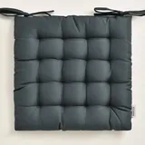 room99 Aura Stuhlkisse 40 x 40 x 4,5 cm Sitzkisse Sitzpolster mit bändern Zierkissen Stuhl Boden Bodenkissen Kissen Outdoor Indoor Wohnzimmer Dunkelgrau, 1 Stück
