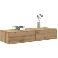 vidaXL Wandregal mit Schubladen 100 x 36 x 19 cm Braun