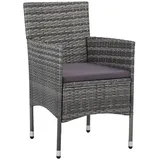 vidaXL Garten-Essstuhl 52 x 57 x 84 cm grau 2 St.