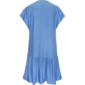s.Oliver Blusenkleid mit Volant am Rock luftiges Tunikakleid, Sommerkleid,leichtes Strandkleid,Cover-up, Basic blau 46