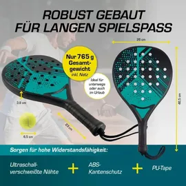 #DoYourFitness #DoYourSports Padel Schläger Starterset, | zwei Padelschläger Ball und Netz - Schwarz