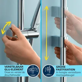 Grohe Precision Feel Aufputz-Duscharmatur mit Thermostat Chrom 34791001